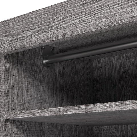Contemporary Closet System with Shelves, Drawers, Clothing Rods, Shoe Racks & Cubbies, 86W x 19D