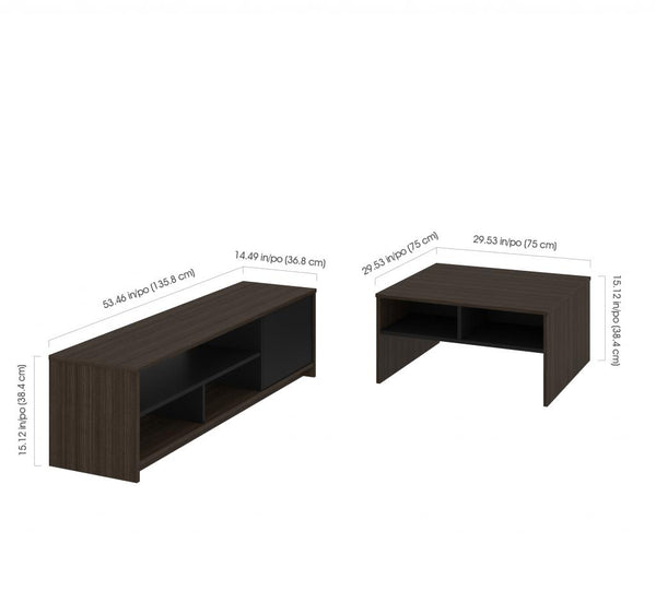2-Piece set including a coffee table and a TV stand