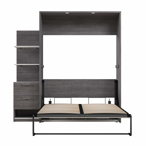 Full Murphy Bed with Nightstand and Floating Shelves (79W)