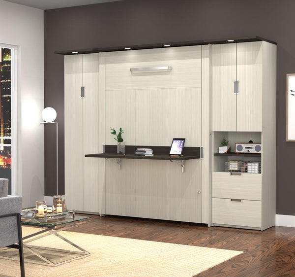 Full Murphy Bed with Desk and two Storage Units (107“)