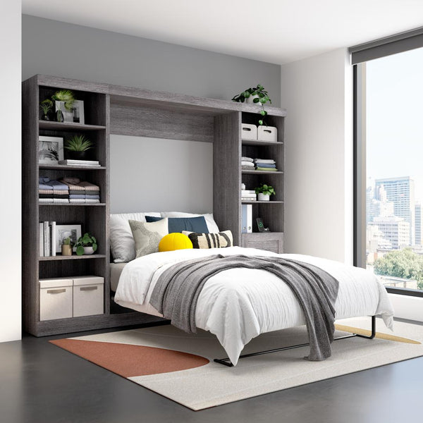 109W Full Size Murphy Bed with Pull-Out Desk and Storage