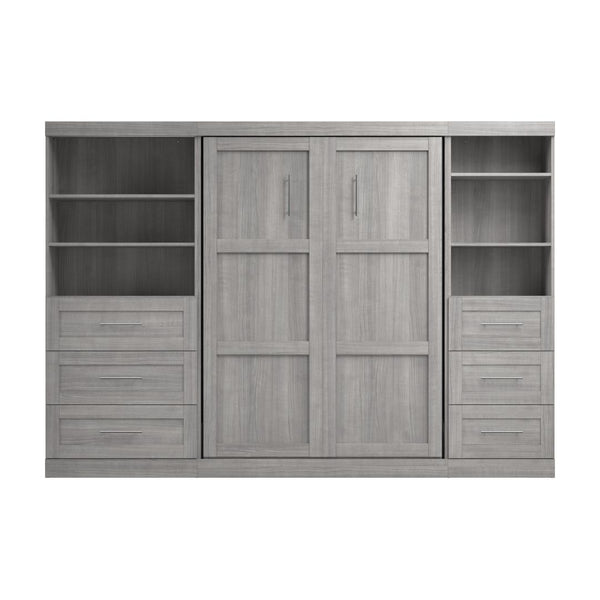 Full Murphy Bed and 2 Shelving Units with Drawers (120W)