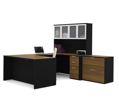 Executive Computer Desk with Lateral File Cabinet