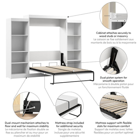 Full Murphy Bed with Closet Organizers (110W)