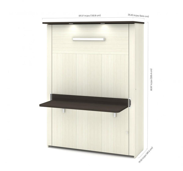 Full Murphy Bed with Desk and two Storage Units (107“)