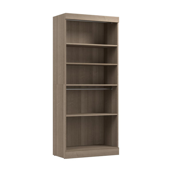 Contemporary Closet System with Shelves & Clothing Rods, 36W x 19D