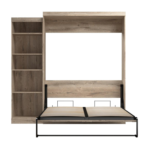 Queen Murphy Bed with Shelving Unit (90W)