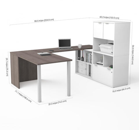 61W U-Shaped Executive Desk with Hutch