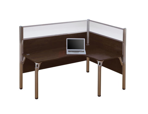 Right L-Shaped Single Office Cubicle with High Privacy Panels