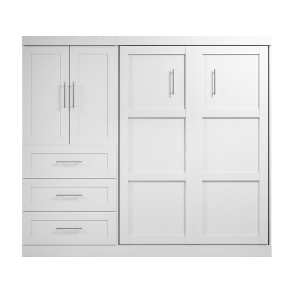 Full Murphy Bed and Storage Cabinet with Drawers (95W)