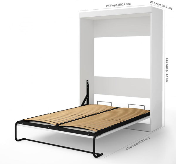 Full Murphy Bed with Mattress and 2 Storage Units (102W)