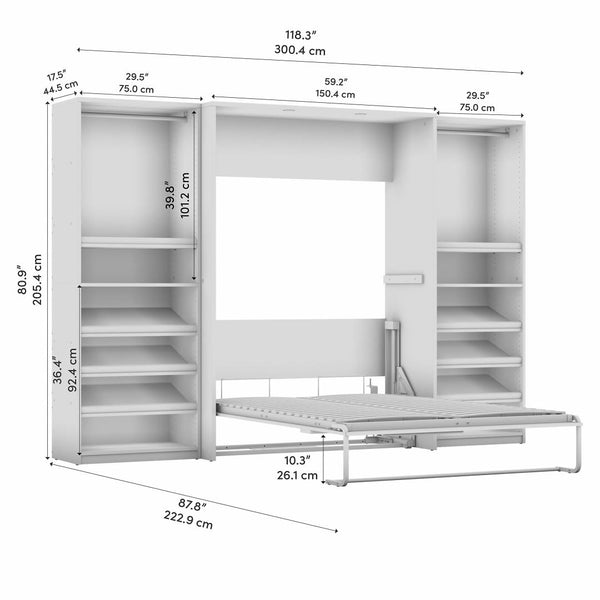 Full Murphy Bed with 2 Closet Organizers (119W)