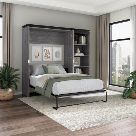 Full Murphy Bed with Shelves and Drawers (91W)