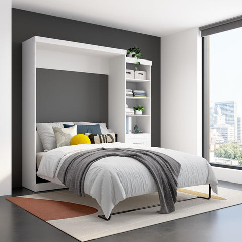 90W Queen Size Murphy Bed with Pull-Out Desk