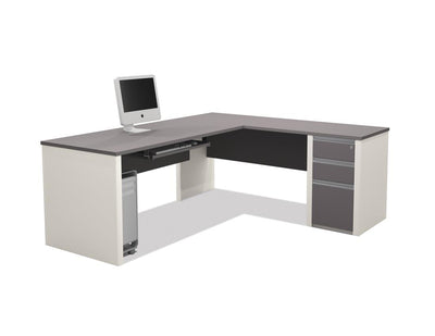 L-Shaped Desk with Assembled Pedestal