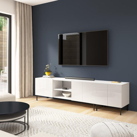 94W Modular Entertainment Center with TV Stand and Storage Cabinet