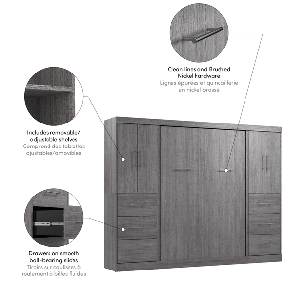 Full Murphy Bed with 2 Wardrobes (109W)