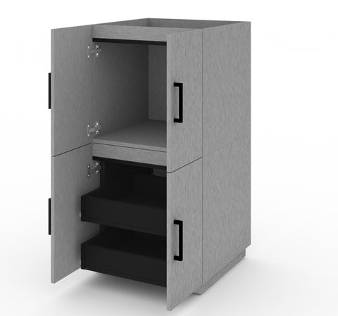3-Piece Set: two Stackable Storage Cabinets and one 2-Drawer Set