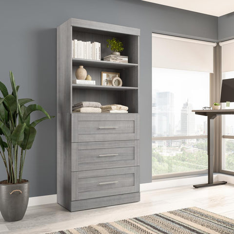 Contemporary Closet System with Drawers, 36W x 19D