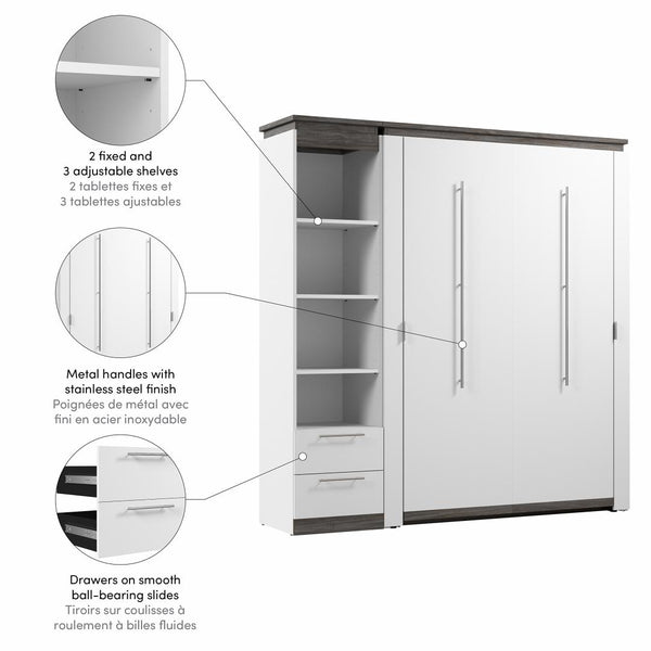 Full Murphy Bed with Shelves and Drawers (81W)