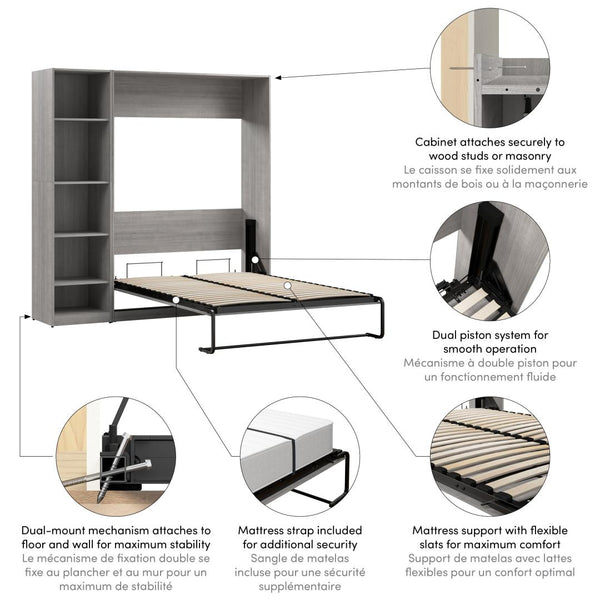 Full Murphy Bed with Closet Organizer (79W)