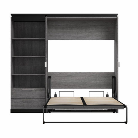 Full Murphy Bed with Shelves and Drawers (91W)