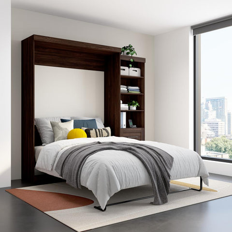 90W Queen Size Murphy Bed with Pull-Out Desk