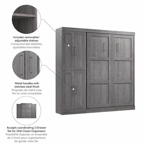 Full Murphy Bed with Closet Organizer (84W)