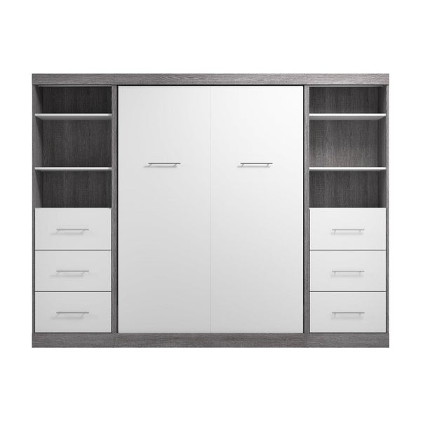 Full Murphy Bed and 2 Closet Organizers with Drawers (109W)