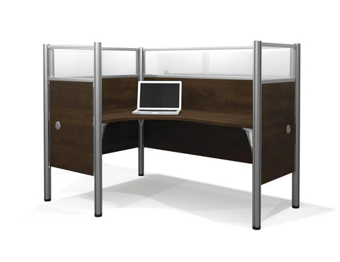 Closed Left L-Shaped Single Office Cubicle with High Privacy Panels