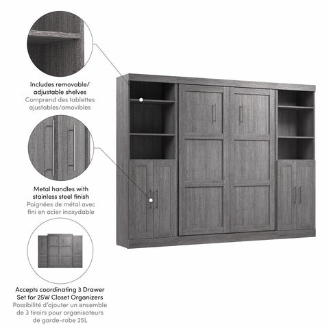 Full Murphy Bed with Closet Storage Organizers (109W)