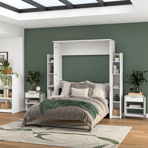 88W Queen Murphy Bed with Shelves