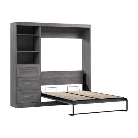 Full Murphy Bed and Shelving Unit with Drawers (84W)