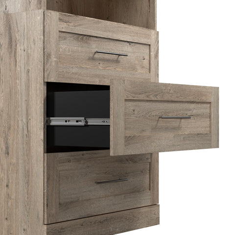 Contemporary Closet System with Drawers, 36W x 19D