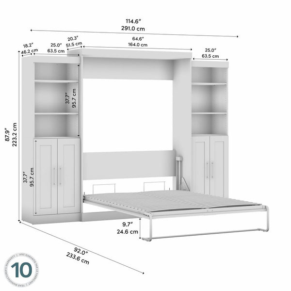 Queen Murphy Bed with Closet Storage Organizers (115W)