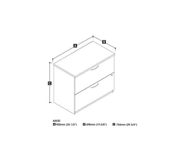 4-Piece set including a standing desk, a credenza desk with hutch, a lateral file cabinet, and a bookcase