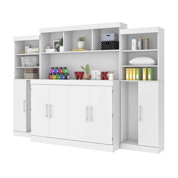 6-Piece Set Including One Queen Cabinet Bed with Mattress and Assorted Storage Units