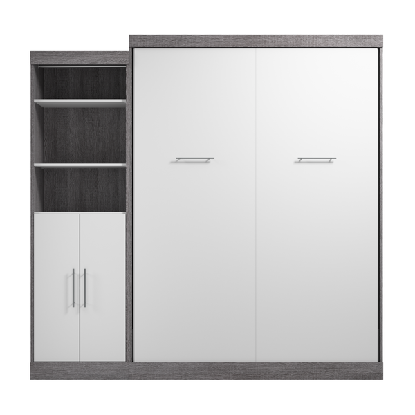 Queen Murphy Bed with Closet Organizer with Doors (90W)