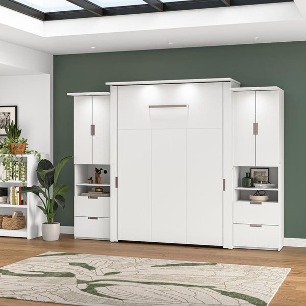 114W Queen Murphy Bed with 2 Storage Cabinets