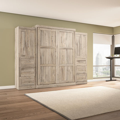 Queen Murphy Bed with Closet Storage Cabinets (115W)