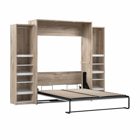 Queen Murphy Bed with 2 Narrow Closet Organizers (105W)