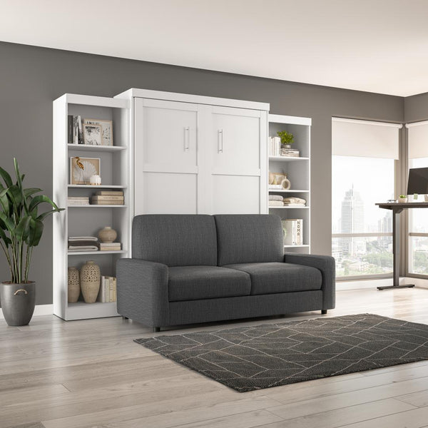 Queen Murphy Bed with Sofa and Shelving Units (115W)