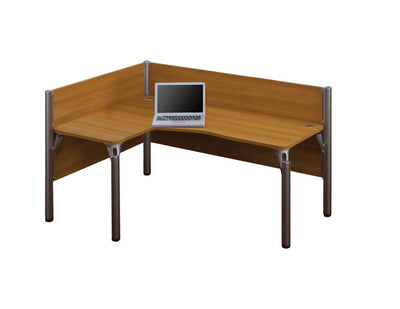 Left L-Shaped Single Office Cubicle with Low Privacy Panels