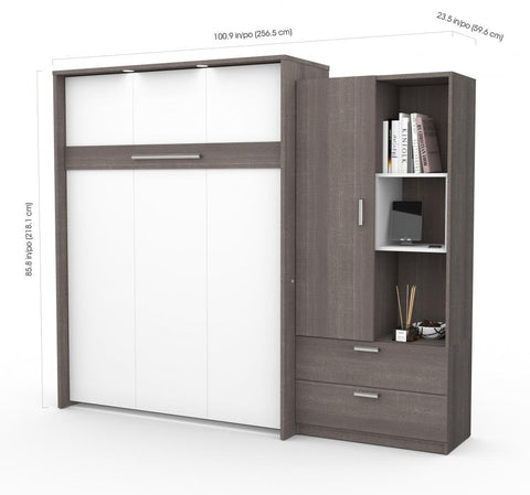 Queen Murphy Bed with Storage Cabinet (101W)