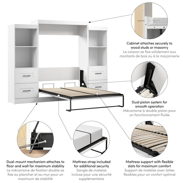 Full Murphy Bed and Closet Organizers with Drawers (110W)