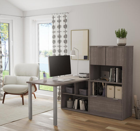 L-Shaped Desk with Hutch