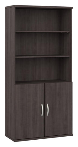 Tall 5 Shelf Bookcase with Doors