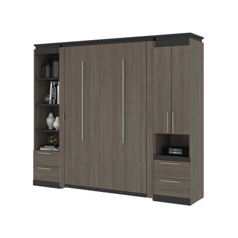 Full Murphy Bed and Narrow Storage Solutions with Drawers (99W)