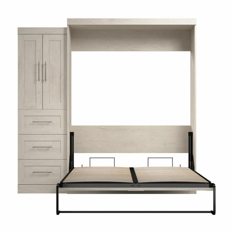 Queen Murphy Bed with Closet Storage Cabinet (89W)