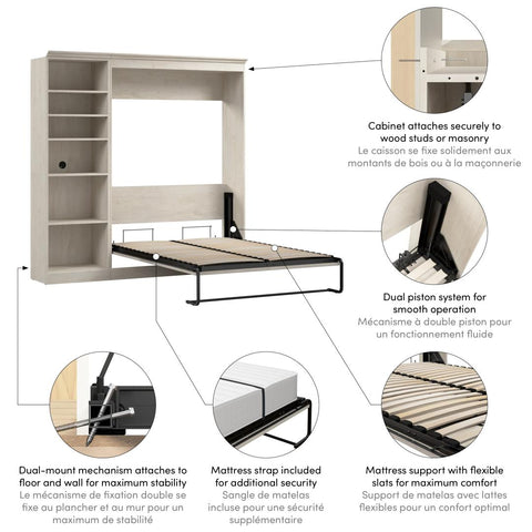 Full Murphy Bed and Closet Organizer (84W)